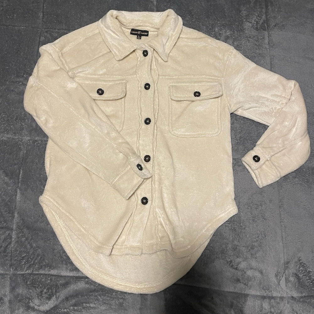 cream button-up sweater/jacket